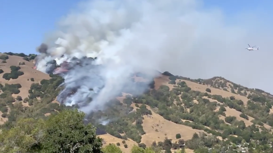 Smoke and fire in the hills