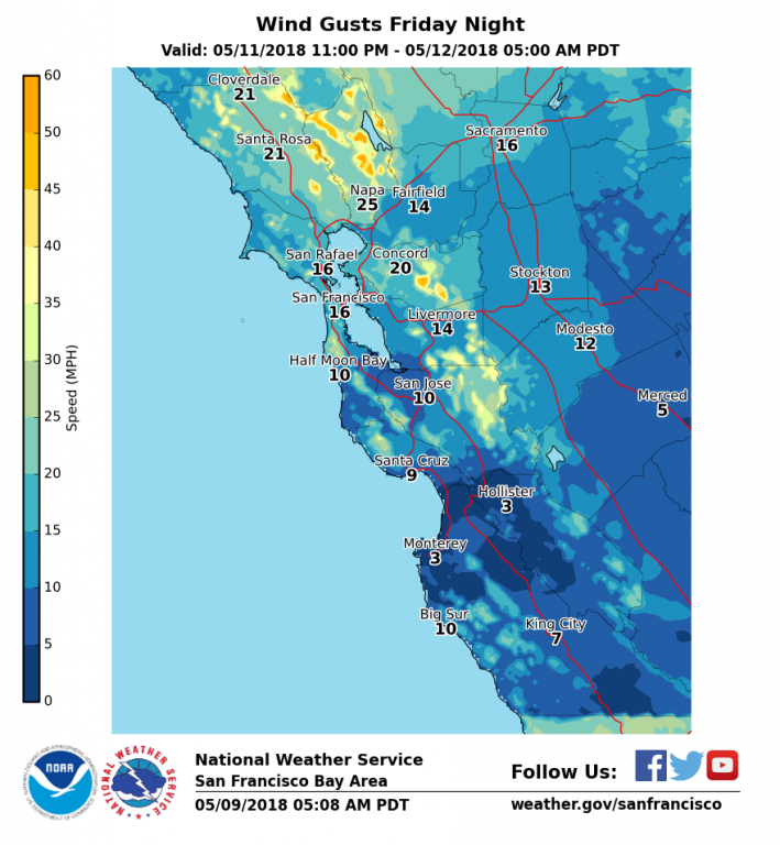 Early Season Wind Event to Impact Marin Hills Friday Night