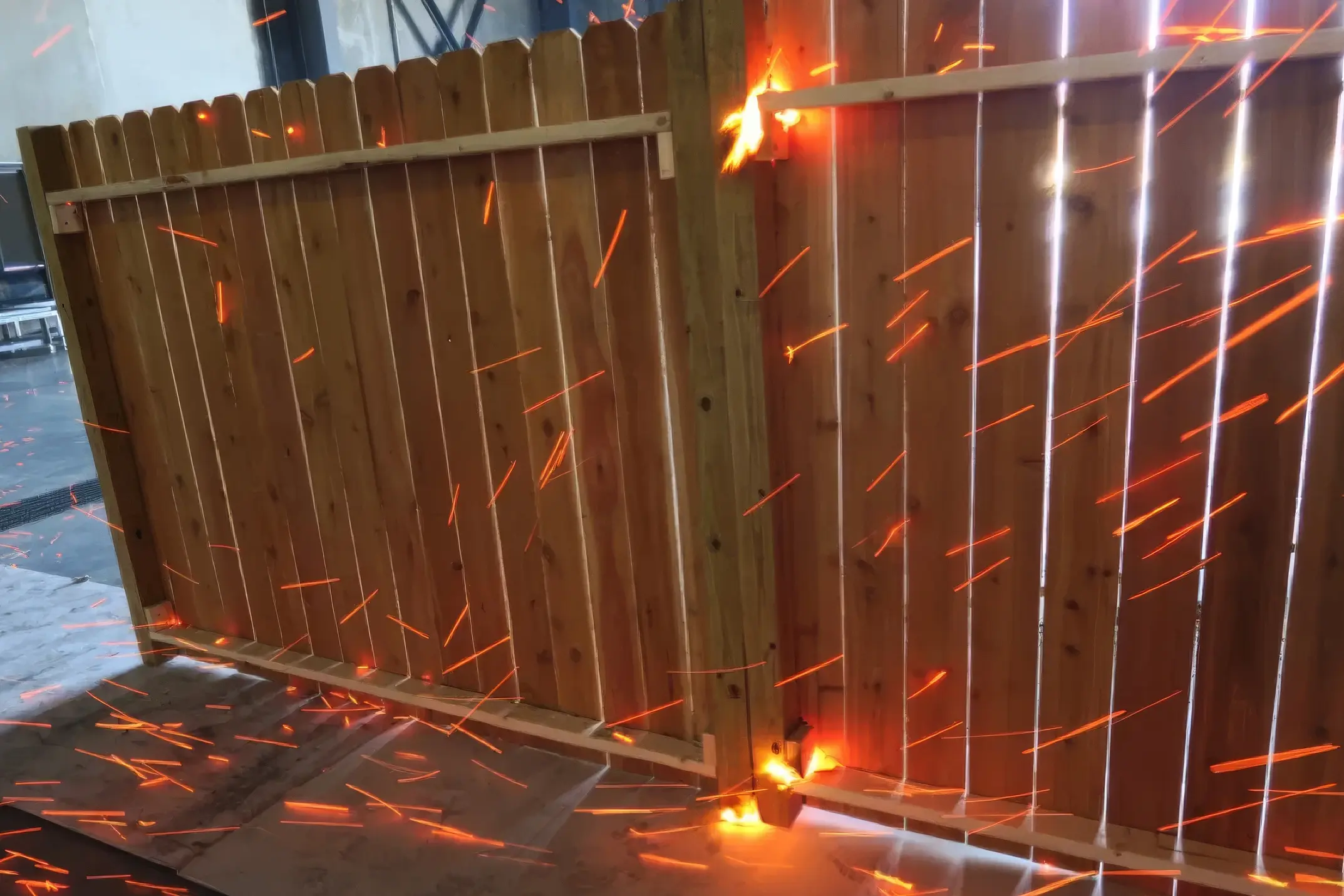fire on fencing