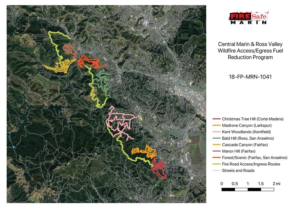 Fire Safe Marin Receives $1 Million Grant for Evacuation Route Clearance in Central Marin